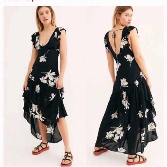 Free People Dresses & Skirts - Free People She's A Waterfall Floral Print Maxi Dress